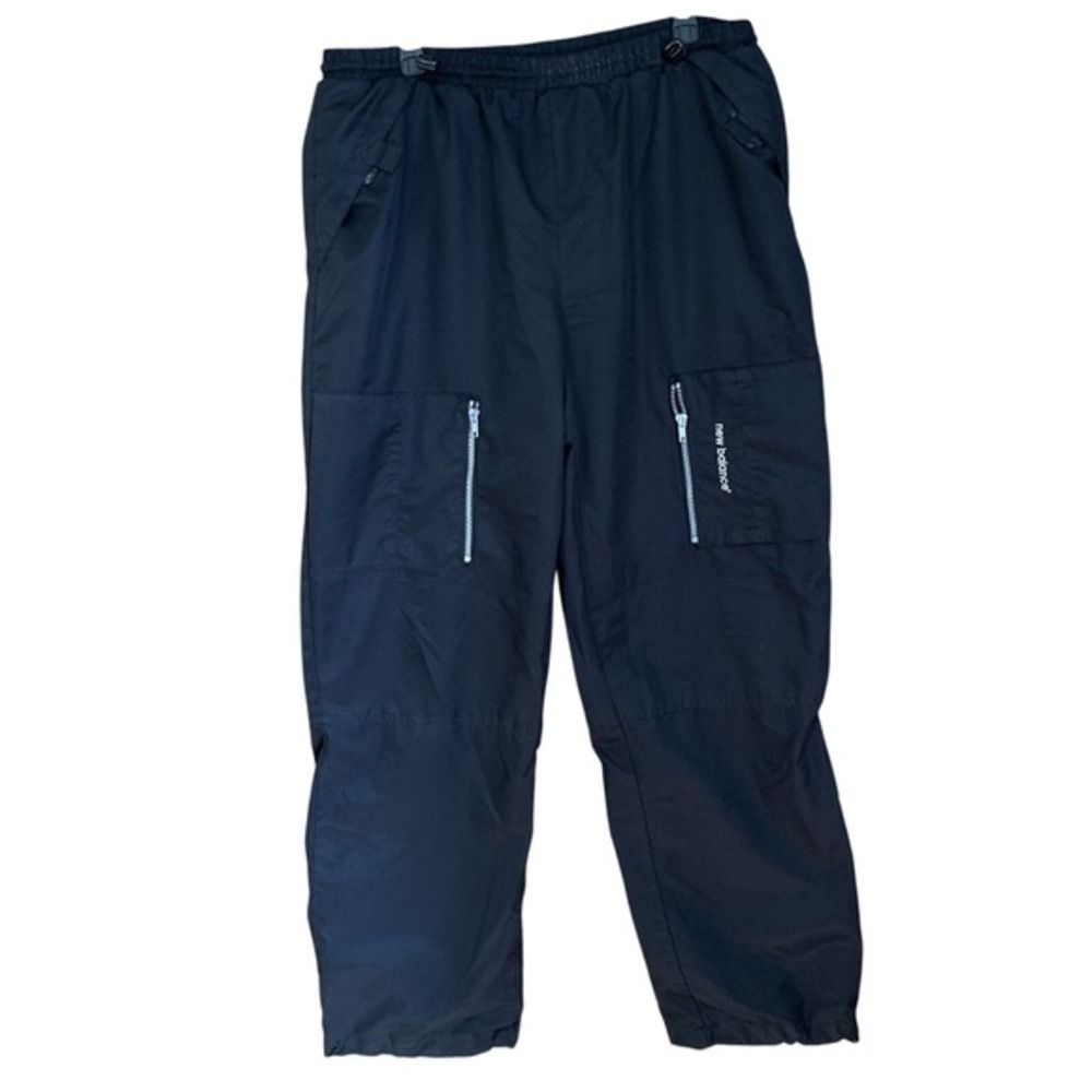 VTG‎ New Balance Track Pants Cargo Black Slick Nylon Y2K 90s XL Street Gorpcore